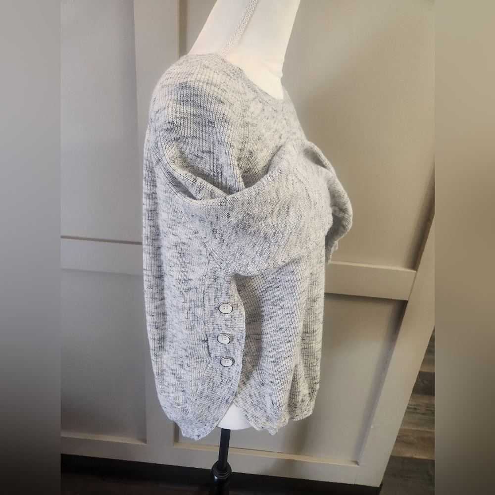Women's Gray Sweater with Button Detail